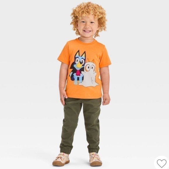 Moose Toddler Boys Bluey Halloween Bingo Short Sleeve T-Shirt Orange 3T - Picture 4 of 11